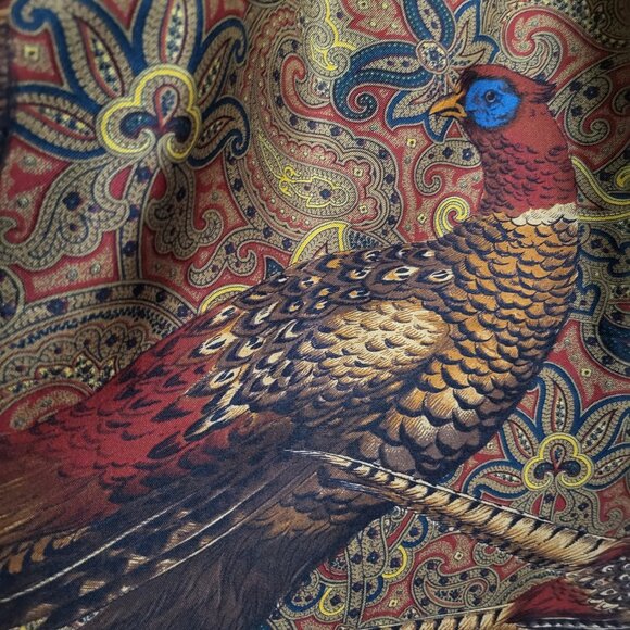 Vintage Ralph Lauren 100% Silk Paisley Print Pleated Pheasant Skirt Womens 10 - Picture 8 of 10